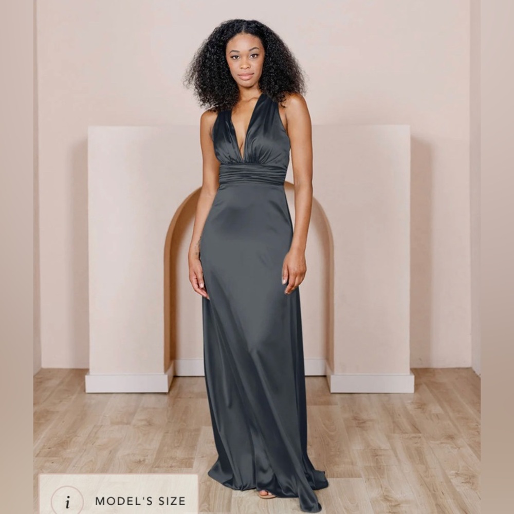 COPY - Revelry Dylan Satin Black Dress. Size 10. Brand new and not altered.